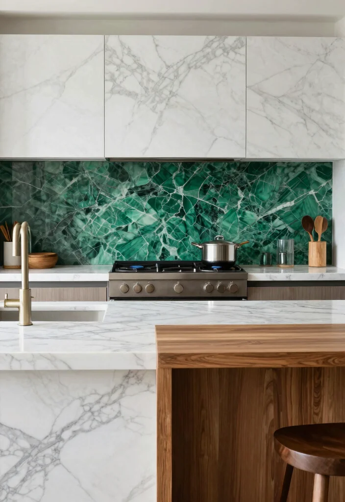 16 Marble Kitchen Backsplash Ideas With Luxe Finish - 8. Mixing and Matching Different Marbles 1