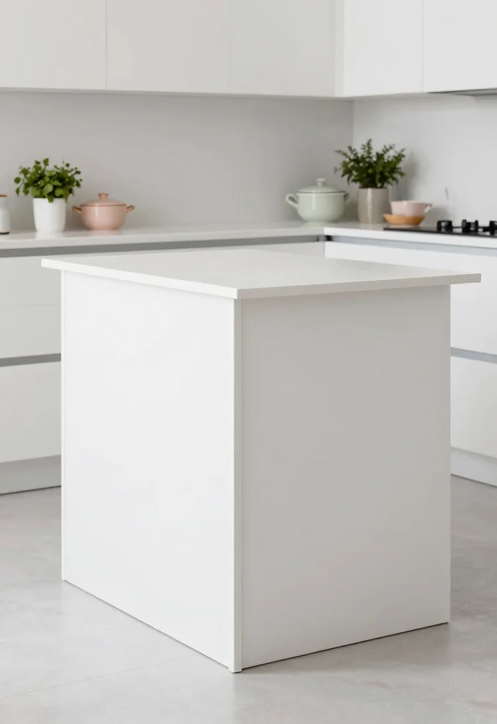 16 Mobile Kitchen Island Ideas With Flexible Function - 10. Minimalist Utility Island 1