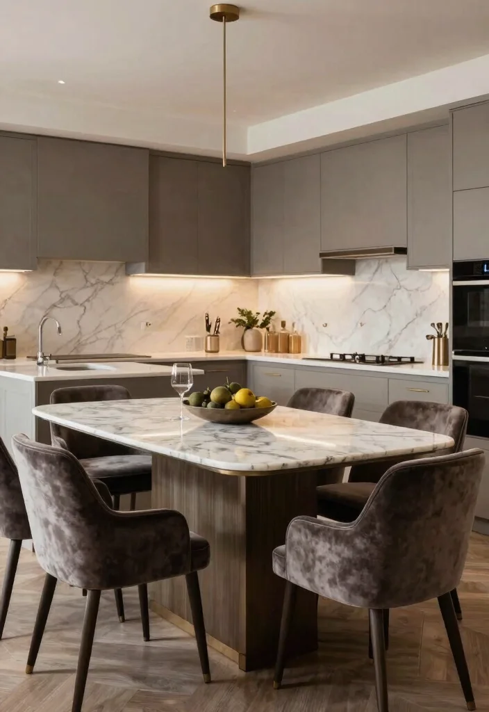 16 Mobile Kitchen Island Ideas With Flexible Function - 16. Elegant Dining Island 1