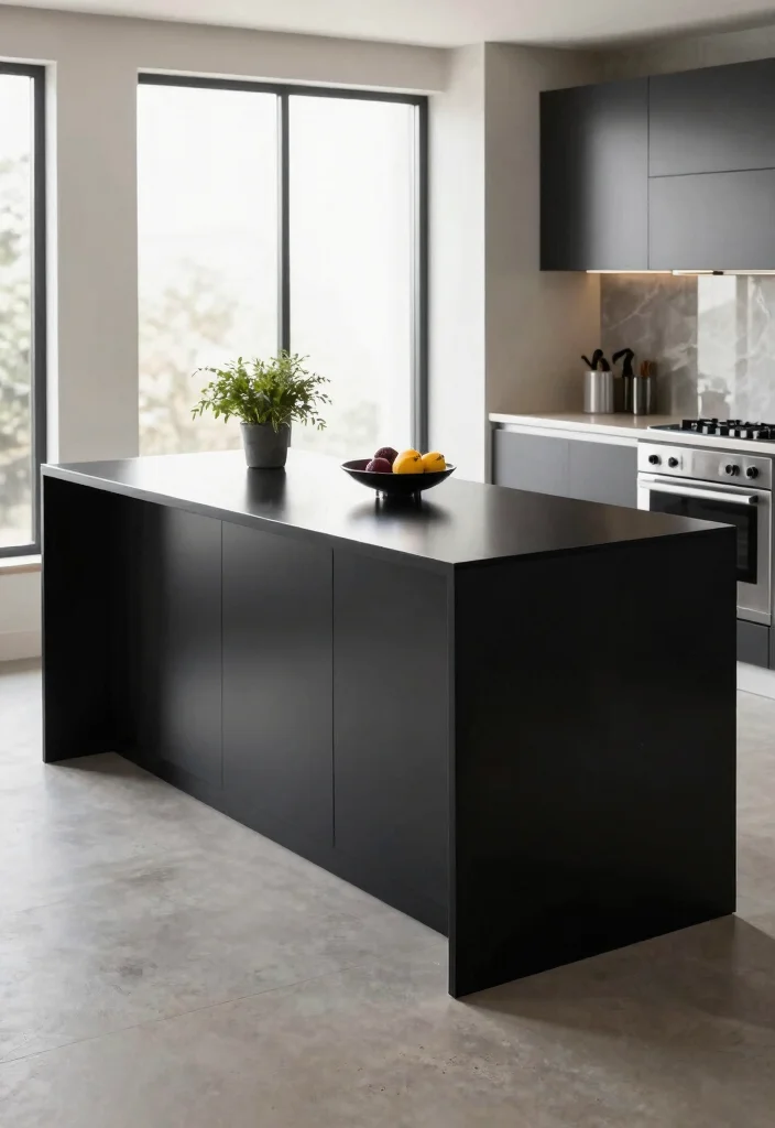 16 Mobile Kitchen Island Ideas With Flexible Function - 6. Sleek Modern Island 1