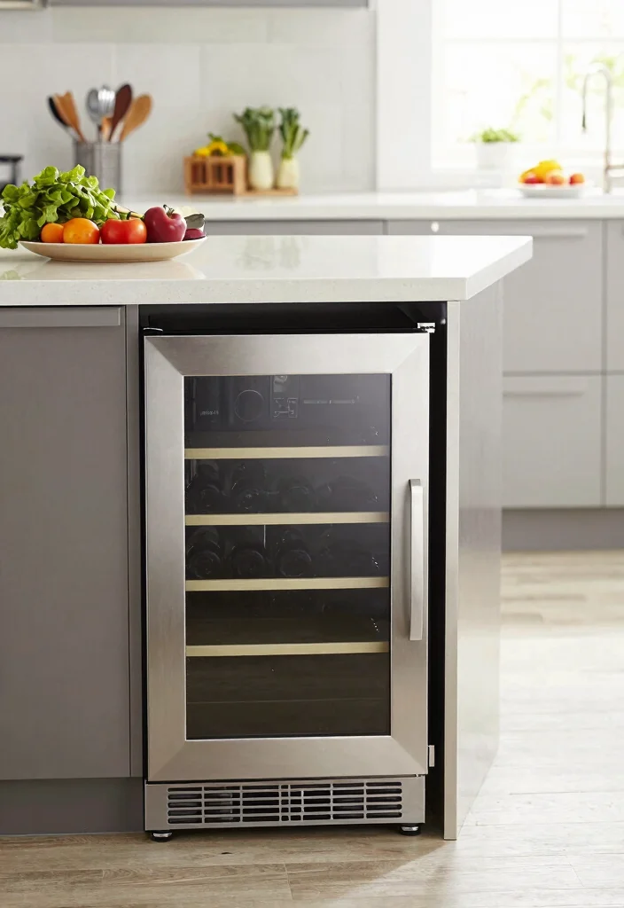 16 Mobile Kitchen Island Ideas With Flexible Function - 8. Compact Island with Built-in Appliances 1