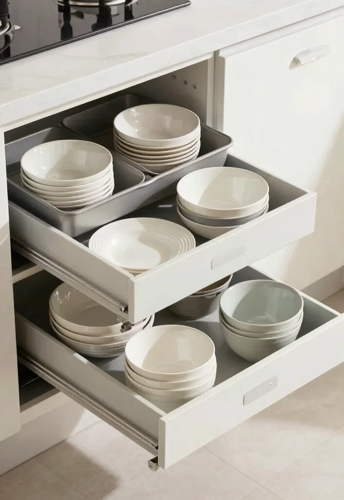 16 Organize Kitchen Drawers Ideas That Simplify Cooking - 3. Pull-Out Bins for Easy Access 1