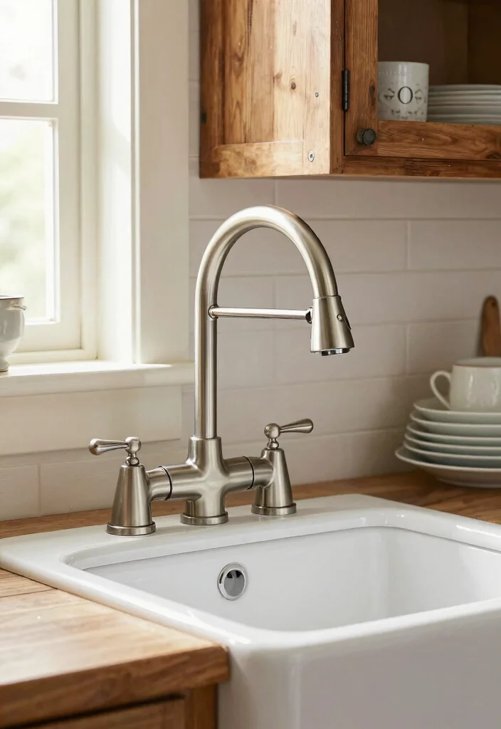 16 Vintage Kitchen Faucet Ideas With Classic Appeal - 11. Charming Dual-Handle Faucets 1