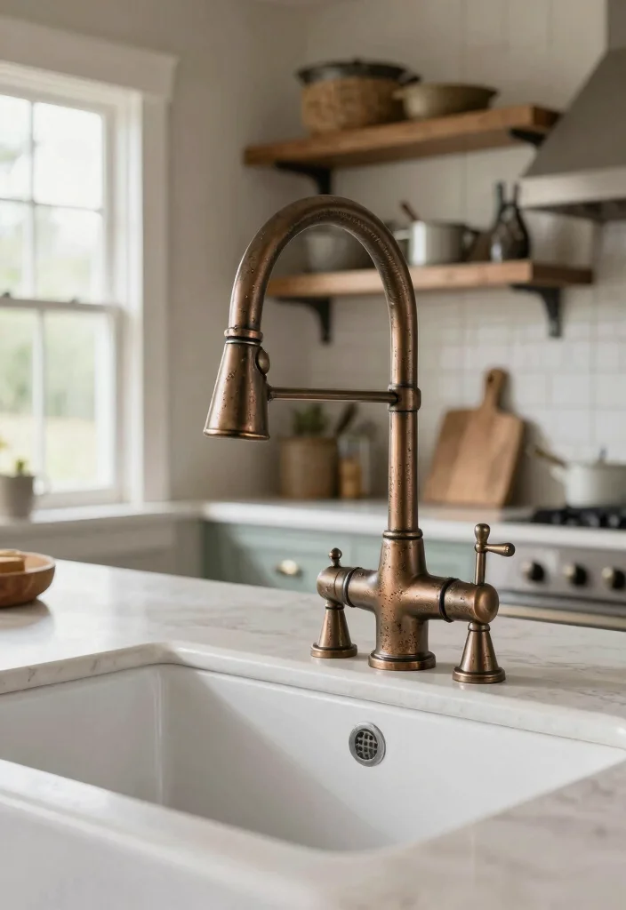 16 Vintage Kitchen Faucet Ideas With Classic Appeal - 14. Rustic Commanding Faucets 1