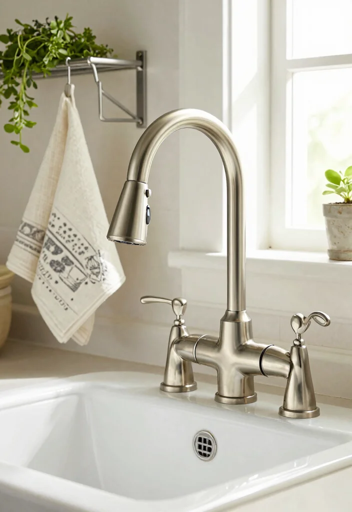 16 Vintage Kitchen Faucet Ideas With Classic Appeal - 3. Elegant Swivel Spout Faucets 1