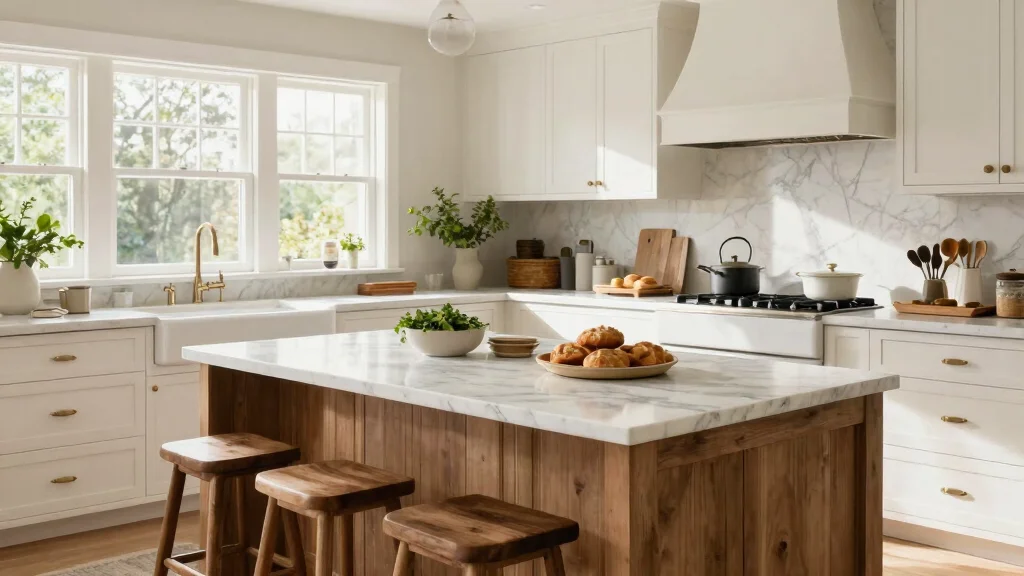 16 White Marble Kitchen Countertops Ideas With Elegant Beauty