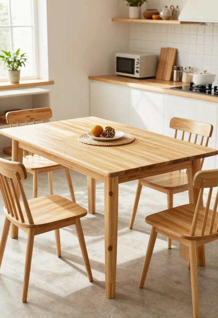 16 Wood Kitchen Table Ideas With Warm Timeless Style - 13. Eco-Friendly Bamboo Tables 1