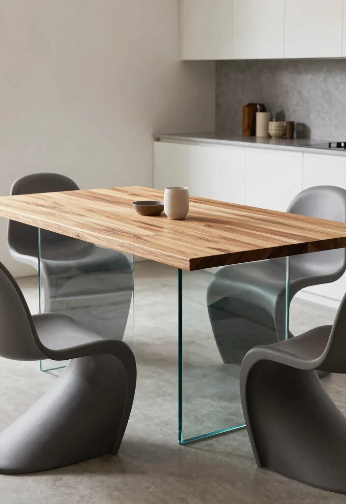 16 Wood Kitchen Table Ideas With Warm Timeless Style - 16. Combining Wood with Other Materials 1