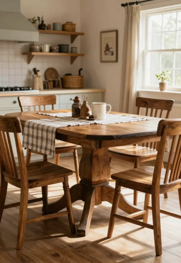 16 Wood Kitchen Table Ideas With Warm Timeless Style - 3. Farmhouse Dining Delight 1