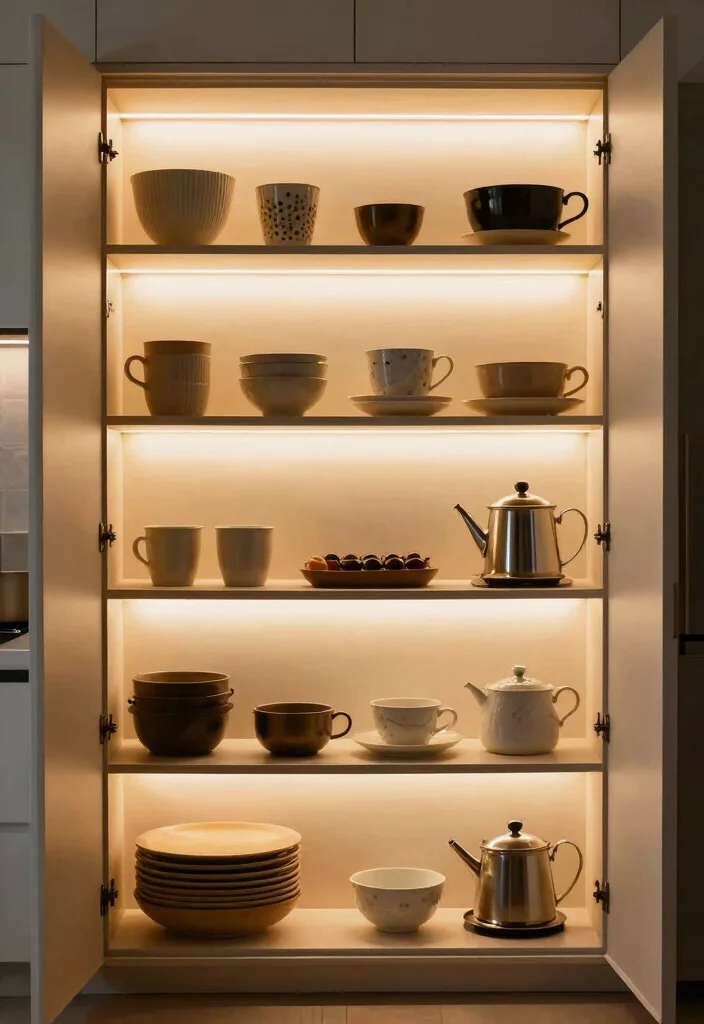 17 Deep Kitchen Cabinet Organization Ideas That Maximize Storage - 16. Add Lighting Inside Cabinets 1