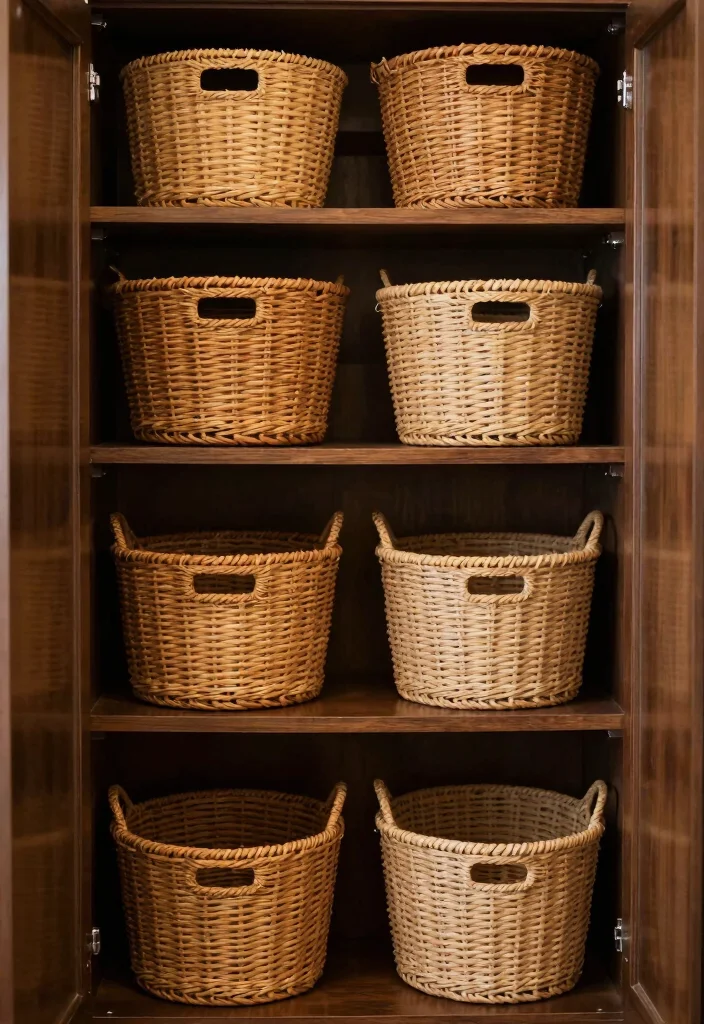 17 Deep Kitchen Cabinet Organization Ideas That Maximize Storage - 4. Baskets and Bins 1
