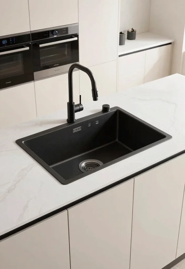 17 Drop In Sink Kitchen Ideas With Easy Installation - 10. Modern Geometric: Sharp Lines and Style 1