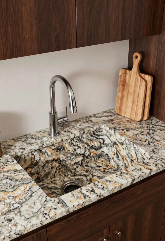 17 Drop In Sink Kitchen Ideas With Easy Installation - 4. Natural Stone: Earthy Elegance 1
