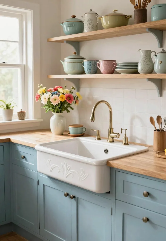 17 Drop In Sink Kitchen Ideas With Easy Installation - 7. Vintage Style: Charm Meets Functionality 1