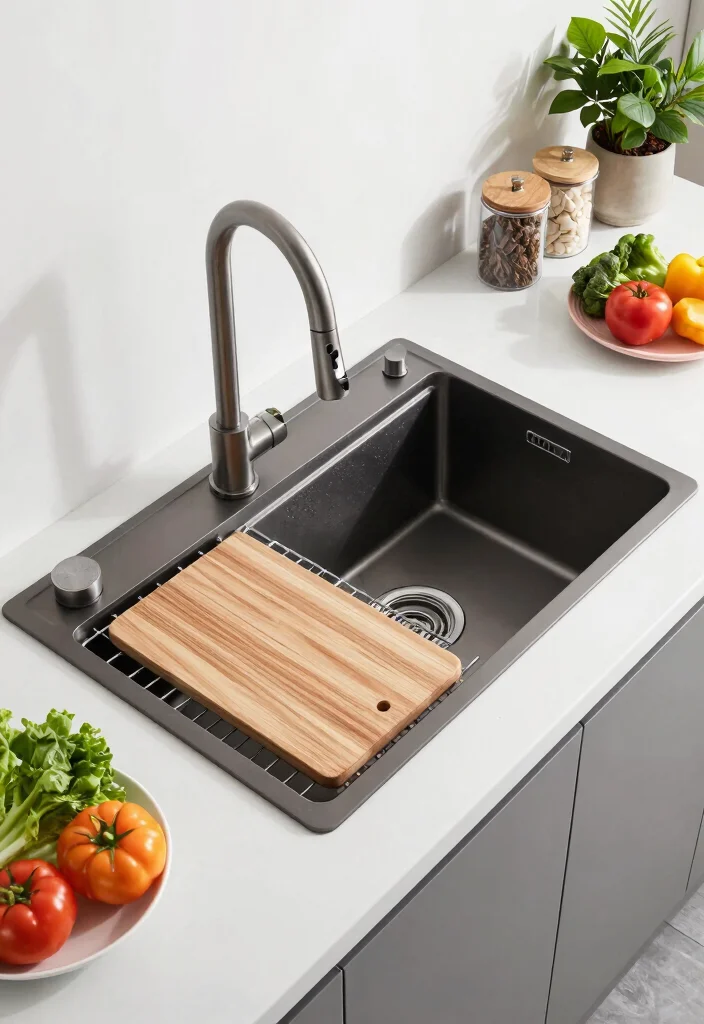 17 Drop In Sink Kitchen Ideas With Easy Installation - 9. Multi-Functional Sinks: Versatility at Its Best 1