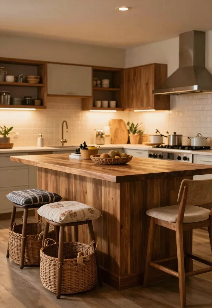 17 Kitchen Island With Legs Ideas With Furniture Style Charm - 12. Cozy Nook with Overhang 1