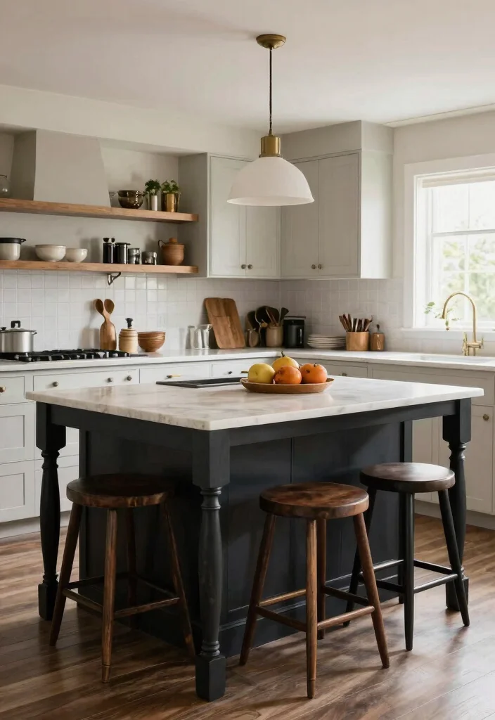 17 Kitchen Island With Legs Ideas With Furniture Style Charm - 16. Transitional Style Island 1