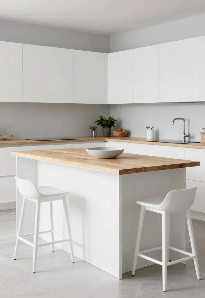 17 Kitchen Island With Legs Ideas With Furniture Style Charm - 3. Minimalist Modern Farmhouse 1