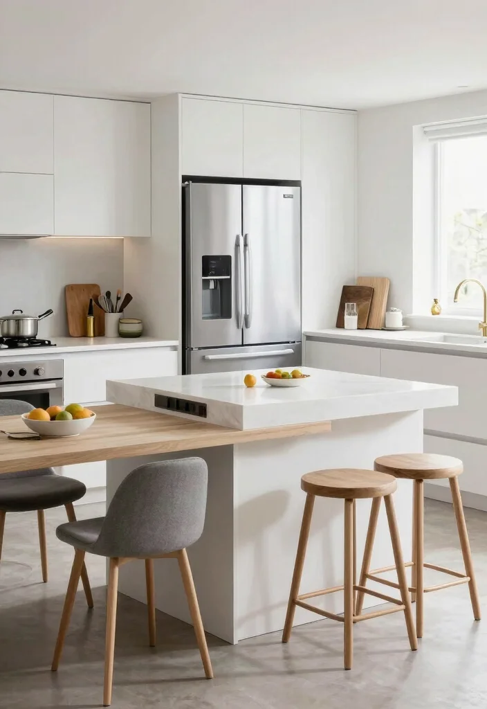 17 Kitchen Refrigerator Cabinet Ideas With Seamless Look - 14. Multi-Functional Spaces 1