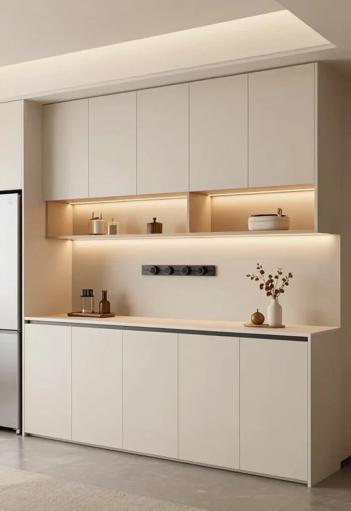 17 Kitchen Refrigerator Cabinet Ideas With Seamless Look - 16. Hidden Lighting Features 1