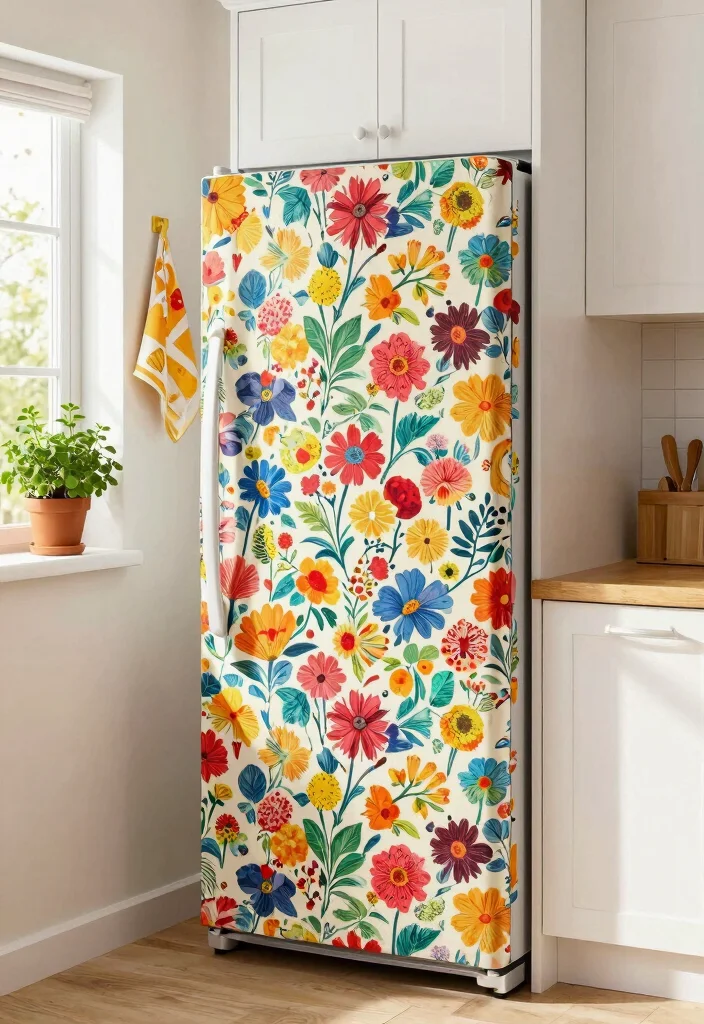 17 Kitchen Refrigerator Cabinet Ideas With Seamless Look - 2. Decorative Refrigerator Covers 1