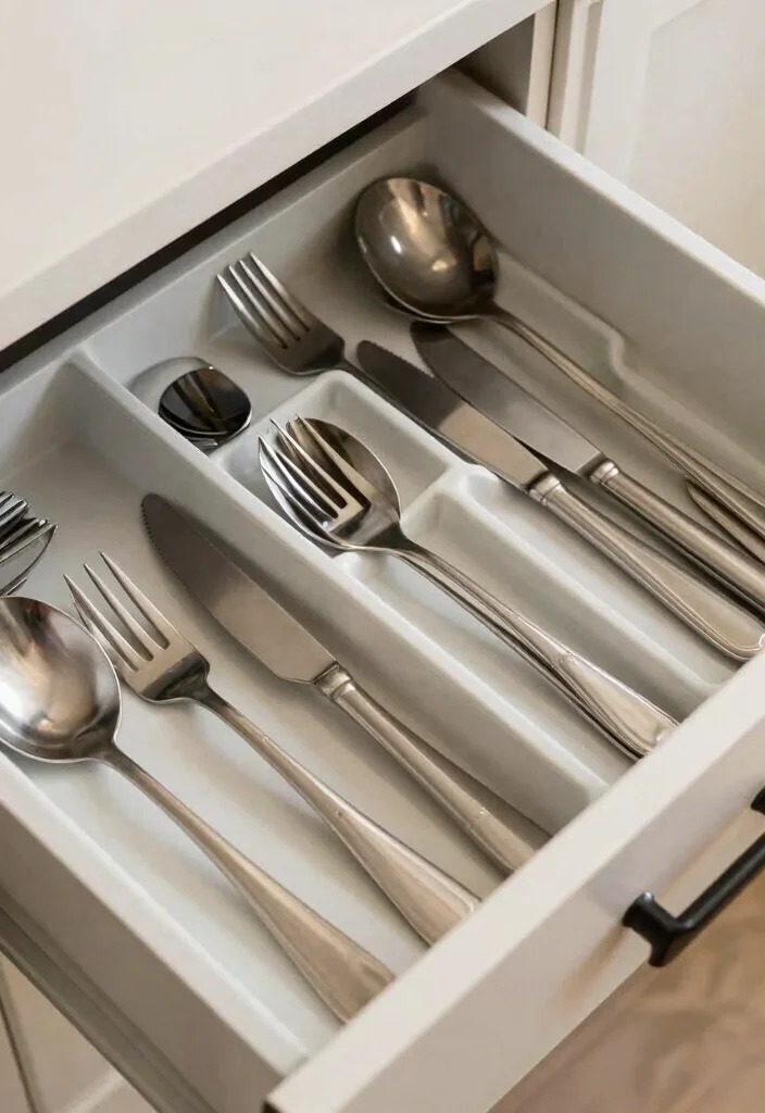 17 Kitchen Shelf Organization Ideas That Maximize Space - 11. Use Drawer Organizers for Utensils 1
