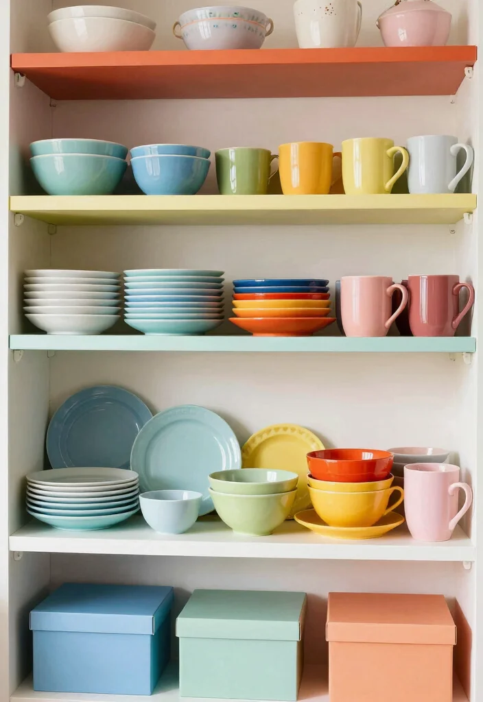 17 Kitchen Shelf Organization Ideas That Maximize Space - 2. Color Coordination for Easy Access 1