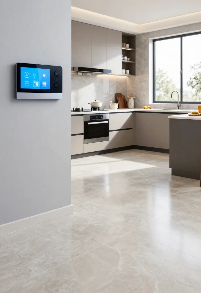 17 Luxury Vinyl Tile Kitchen Ideas With Durable Style - 16. Smart Technology Integration 1