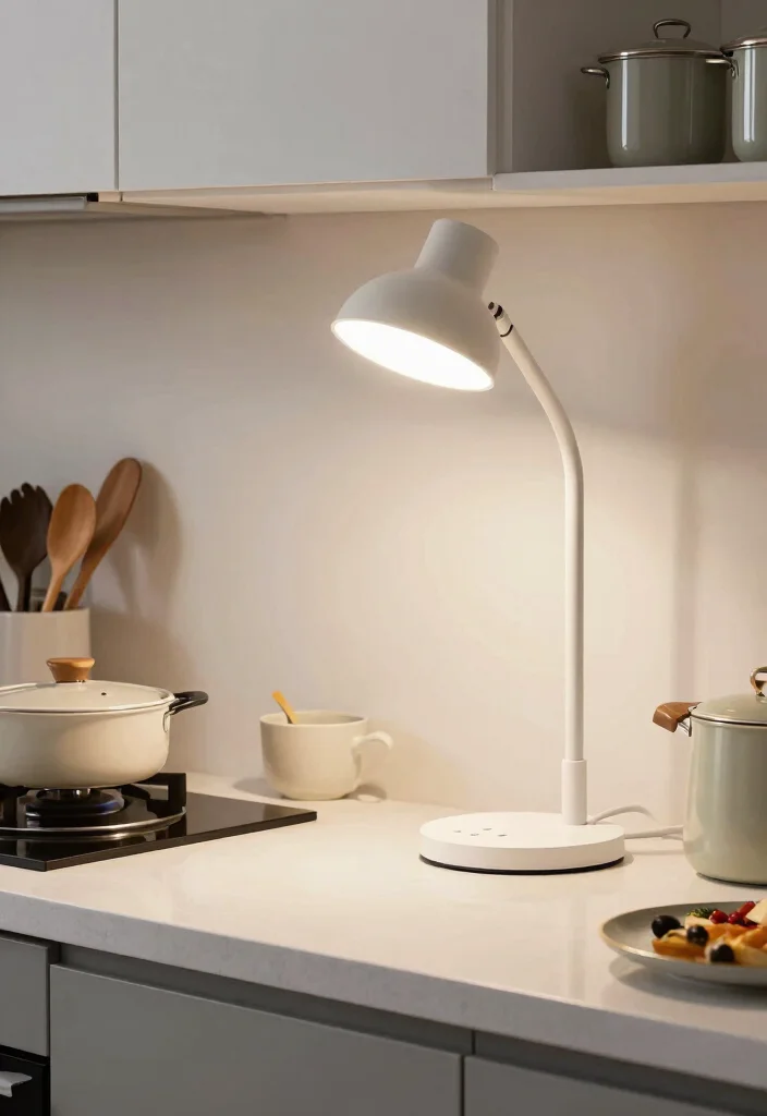 17 Mini Lamp for Kitchen Counter Ideas With Cozy Glow - 11. Multi-Functional Desk Lamp 1