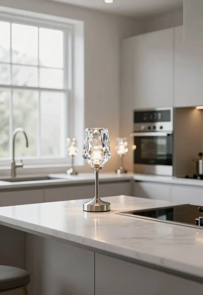 17 Mini Lamp for Kitchen Counter Ideas With Cozy Glow - 7. Elegant Crystal Mini Lamps 1