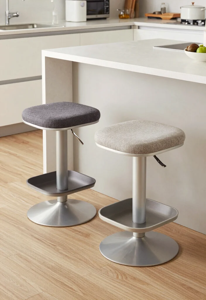 17 Modern Stools for Kitchen Island Ideas With Sleek Comfort - 14. Stools with Footrests 1