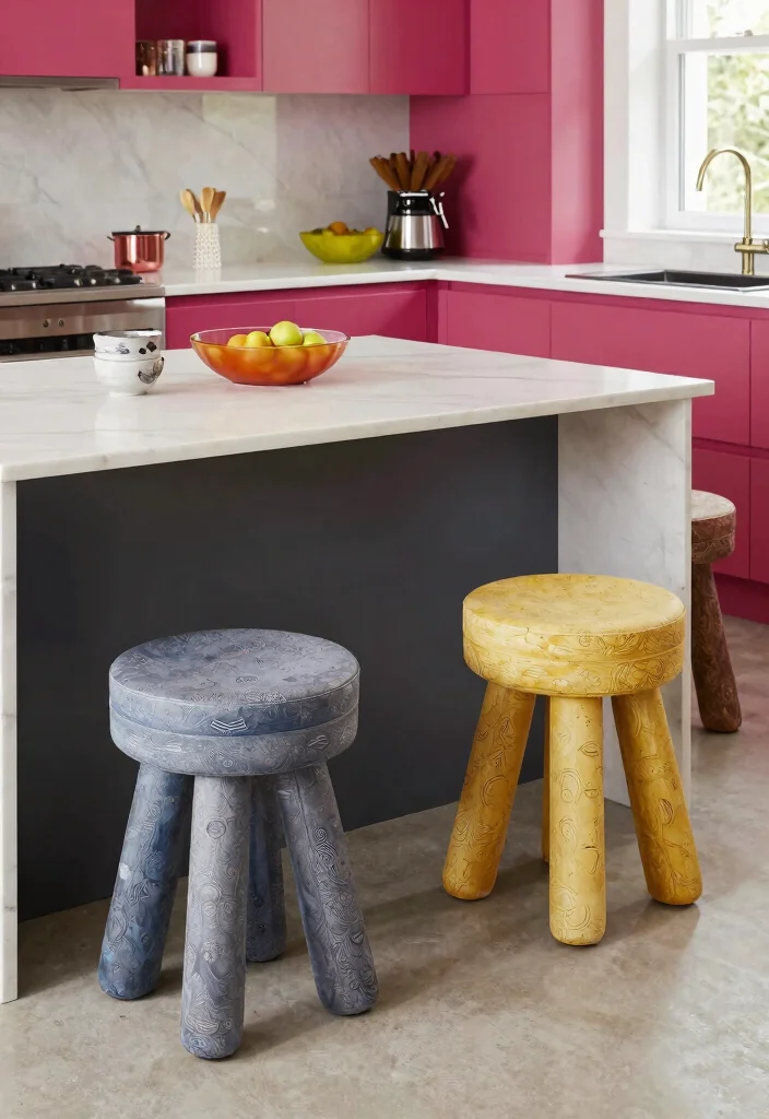 17 Modern Stools for Kitchen Island Ideas With Sleek Comfort - 16. Stools with Unique Designs 1
