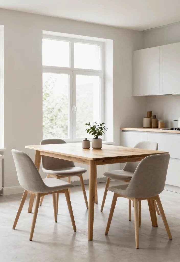 17 Retro Kitchen Tables Ideas With Vintage Flair - 5. Chic Scandinavian Simplicity 1