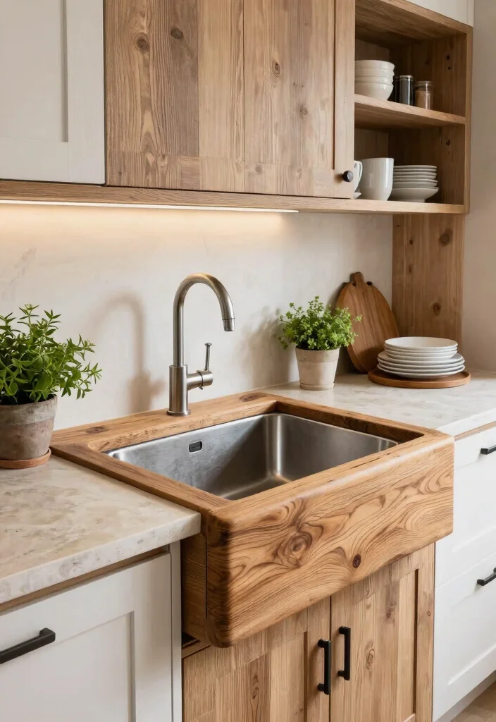 17 Sink Ideas Kitchen Designs Will Love - 1. Reclaimed Wood Sink 1