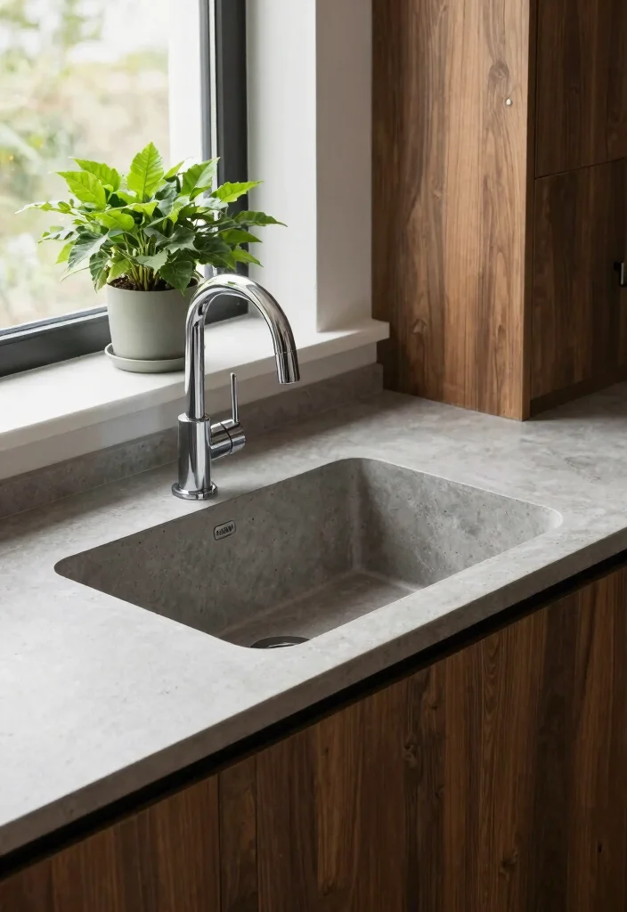 17 Sink Ideas Kitchen Designs Will Love - 2. Concrete Sink Delight 1