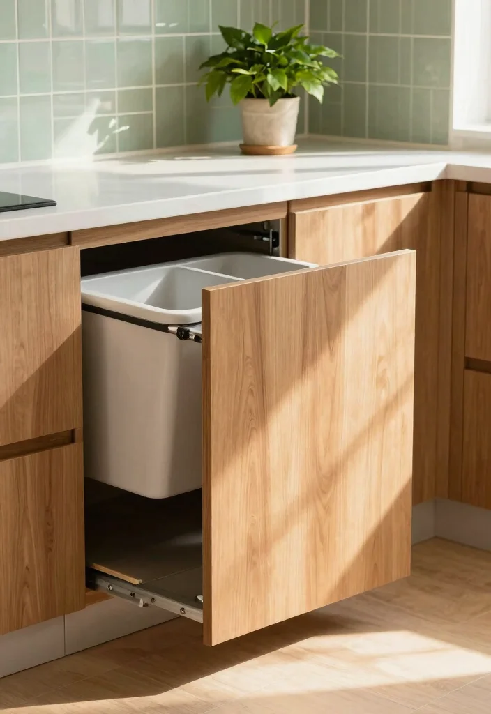 17 Trash Can Storage Kitchen Ideas That Hide Clutter - 1. Pull-Out Cabinets for Seamless Storage 1