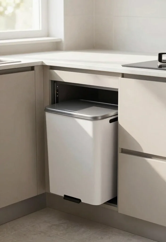 17 Trash Can Storage Kitchen Ideas That Hide Clutter - 10. Cabinets with Built-In Trash Compactors 1