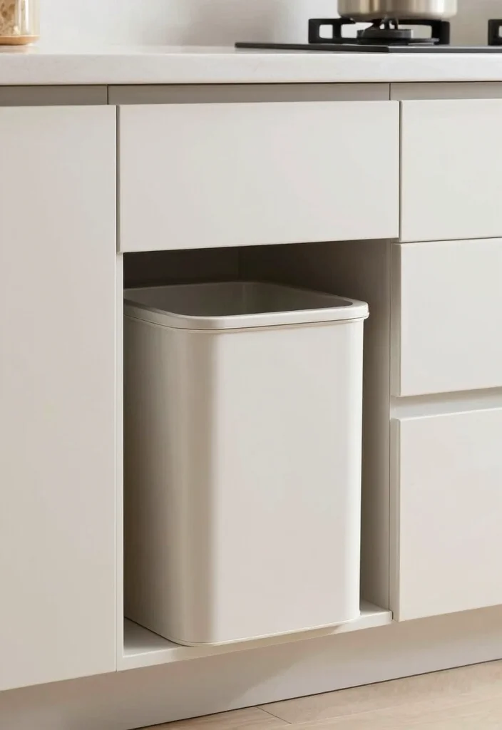 17 Trash Can Storage Kitchen Ideas That Hide Clutter - 14. Concealed Trash Bins Behind Cabinet Doors 1