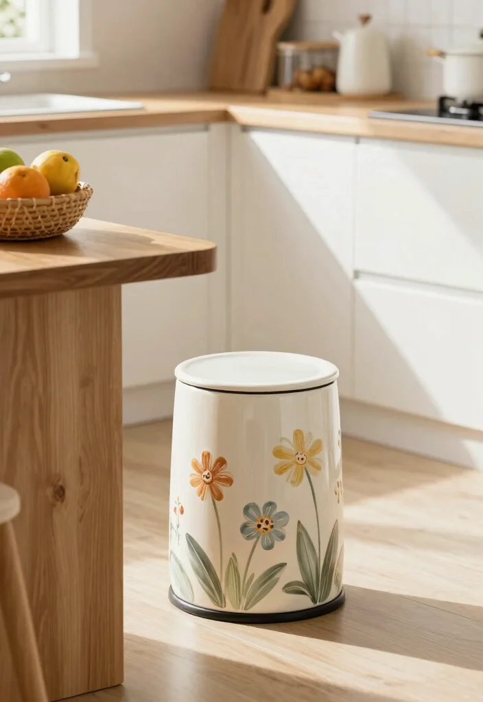 17 Trash Can Storage Kitchen Ideas That Hide Clutter - 2. Decorative Trash Cans to Enhance Your Decor 1