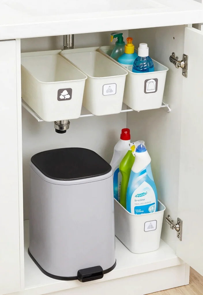 17 Trash Can Storage Kitchen Ideas That Hide Clutter - 3. Under-Sink Storage Solutions 1
