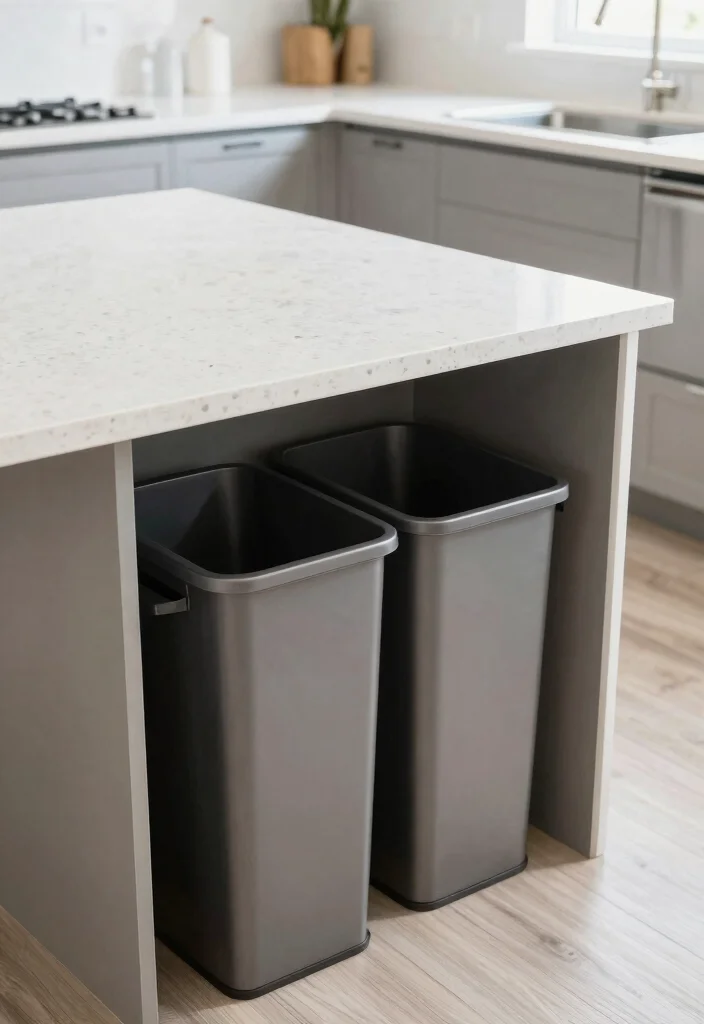 17 Trash Can Storage Kitchen Ideas That Hide Clutter - 4. Waste Bins in Kitchen Islands 1