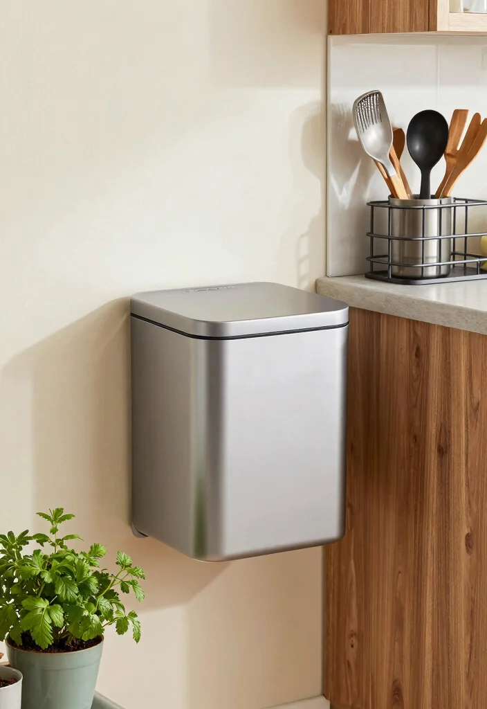 17 Trash Can Storage Kitchen Ideas That Hide Clutter - 5. Wall-Mounted Trash Solutions 1