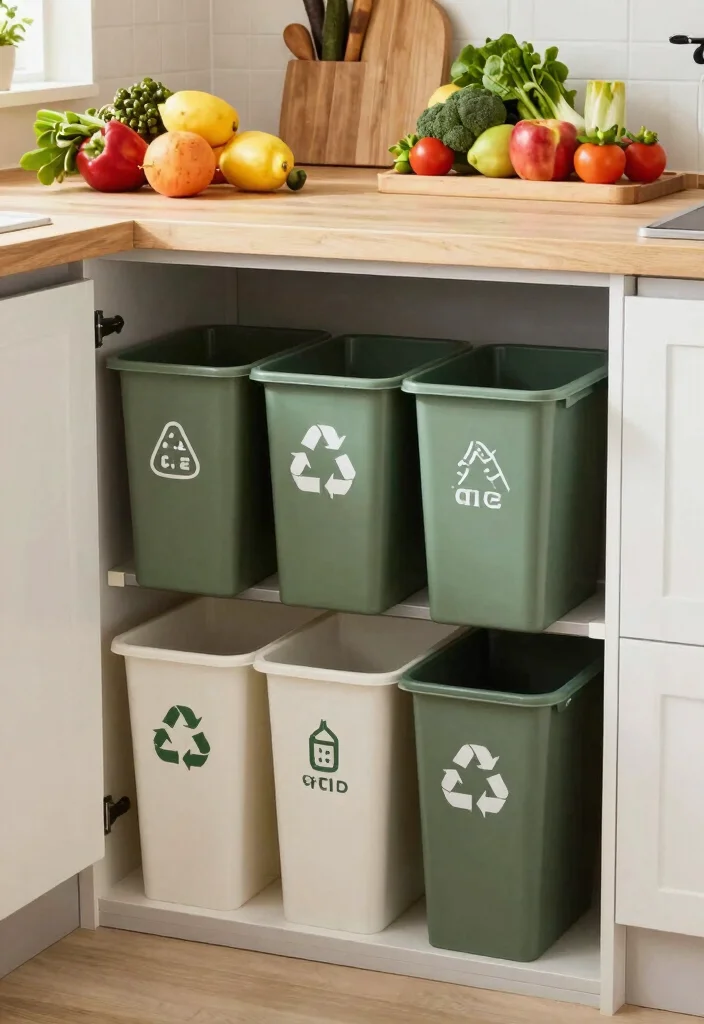17 Trash Can Storage Kitchen Ideas That Hide Clutter - 7. Trash Can Stations for Recycling 1