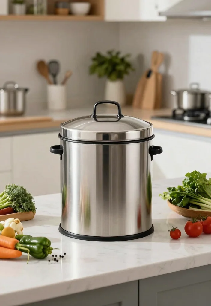 17 Trash Can Storage Kitchen Ideas That Hide Clutter - 8. Stylish Hampers for Composting 1