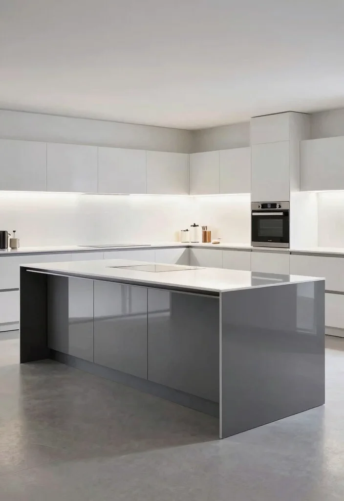 18 Double Kitchen Island Ideas With Grand Function - 11. Glossy Finishes and Modern Lines 1