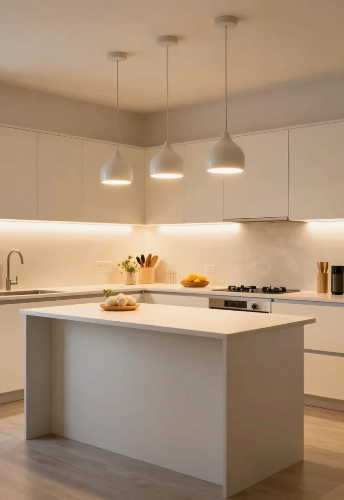 18 Double Kitchen Island Ideas With Grand Function - 15. Integrated Lighting Solutions 1