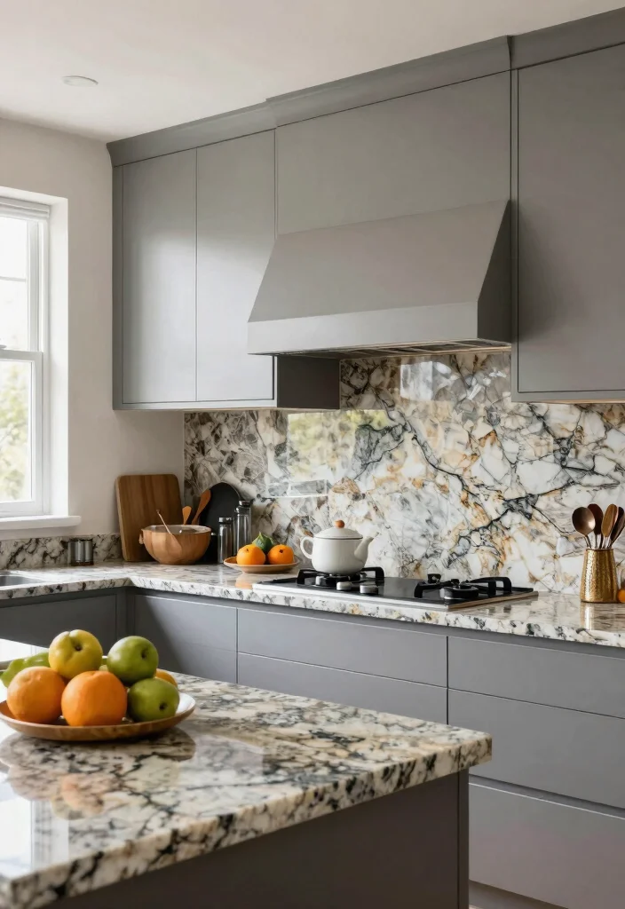 18 Granite Backsplash Kitchen Ideas With Classic Appeal - 5. Unique Patterns and Veining 1