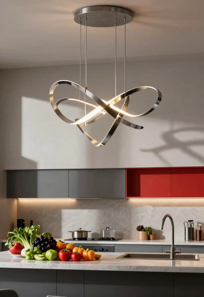 18 Hanging Lights Kitchen Ideas That Elevate Your Space - 6. Artistic Hanging Sculptures 1