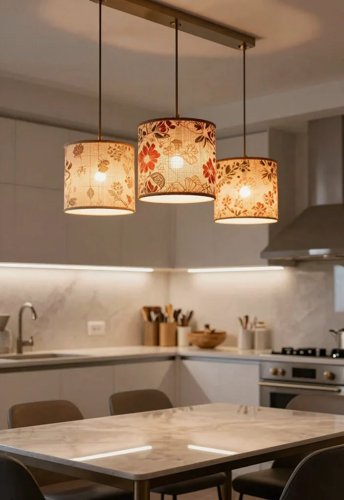 18 Kitchen Ceiling Lights Ideas That Brighten Every Corner - 14. Vintage Drum Shades 1