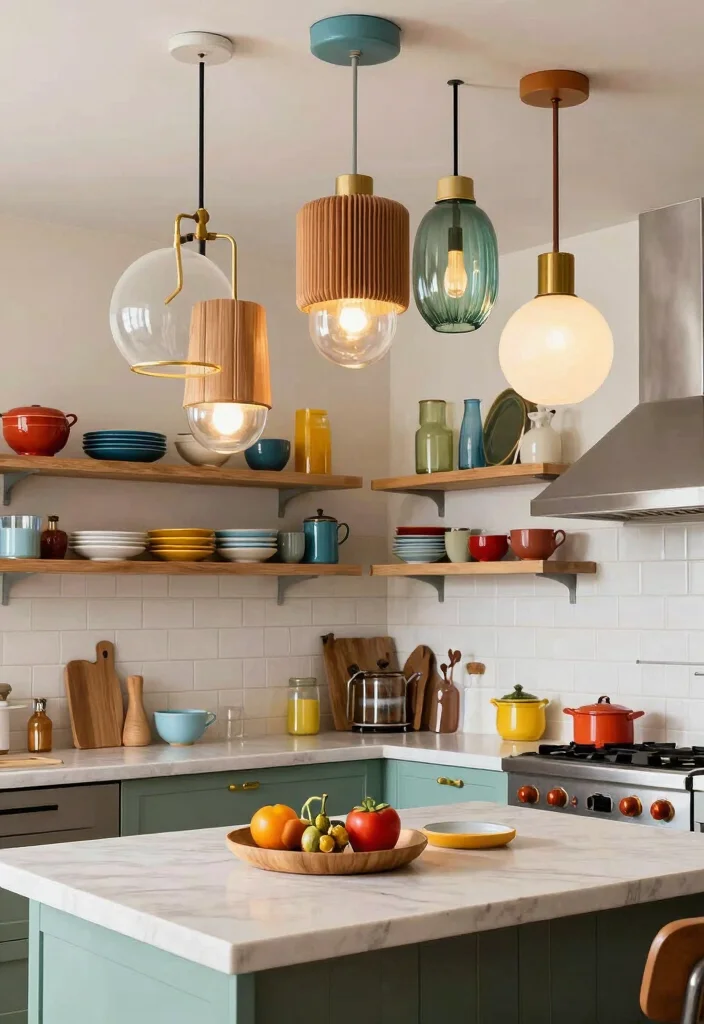 18 Kitchen Ceiling Lights Ideas That Brighten Every Corner - 15. Eclectic Mixed Materials 1